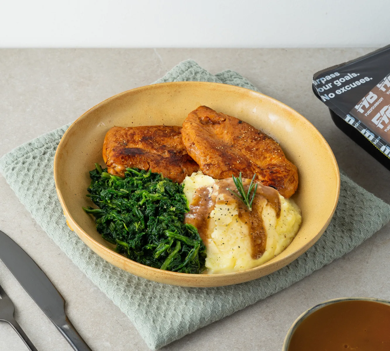 Puree - Kipfilet - Spinazie (met jus)